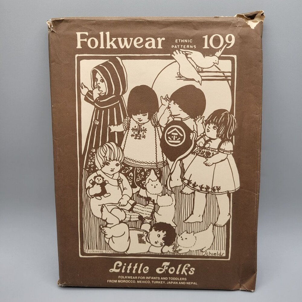 Folkwear Ethnic Patterns #109 Little Folks Morocco Mexico Japan Turkey Nepal 70s